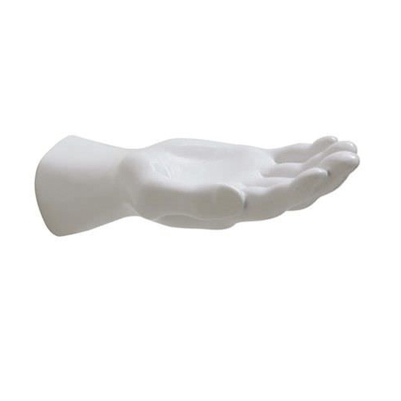 White hand shaped bathroom accessory hanging ceramic soap holder