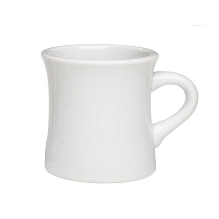 White Custom Ceramic Cups Coffee Diner Mugs