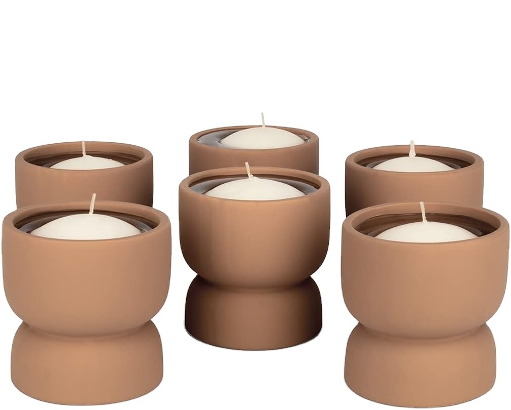 Terracotta Floating Candle Holders Candle Votives Holder for Modern Wedding DecorationsDining Centerpiece