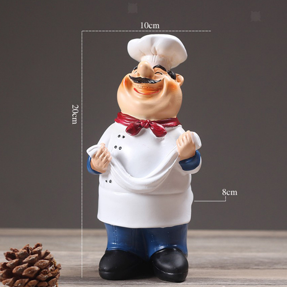 White resin kitchen decors chef figurine statue