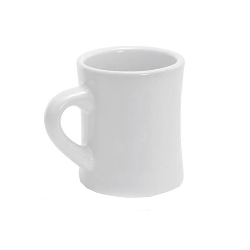 White Custom Ceramic Cups Coffee Diner Mugs