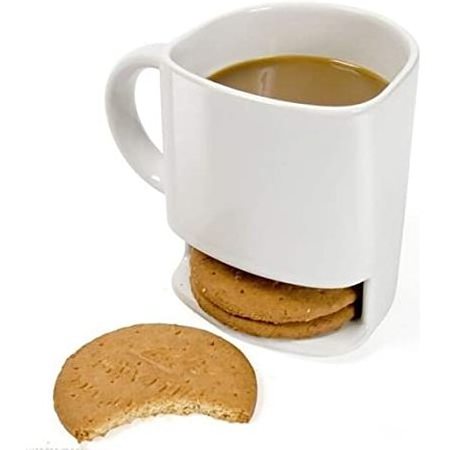 Cookie holder wholesale unique ceramic plain white milk coffee mug for home office breakfast