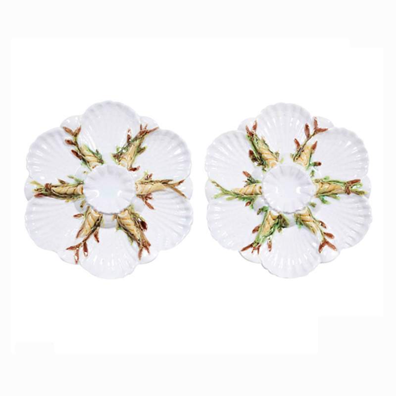 Ceramic flower serving plate oysters trays