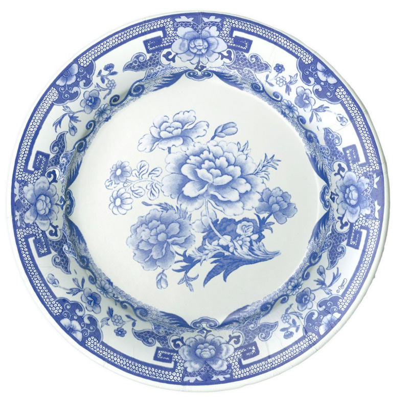 Chinese Ceramic White and Blue Dish Antique China Plate Dinner Plate Dinnerware Sets