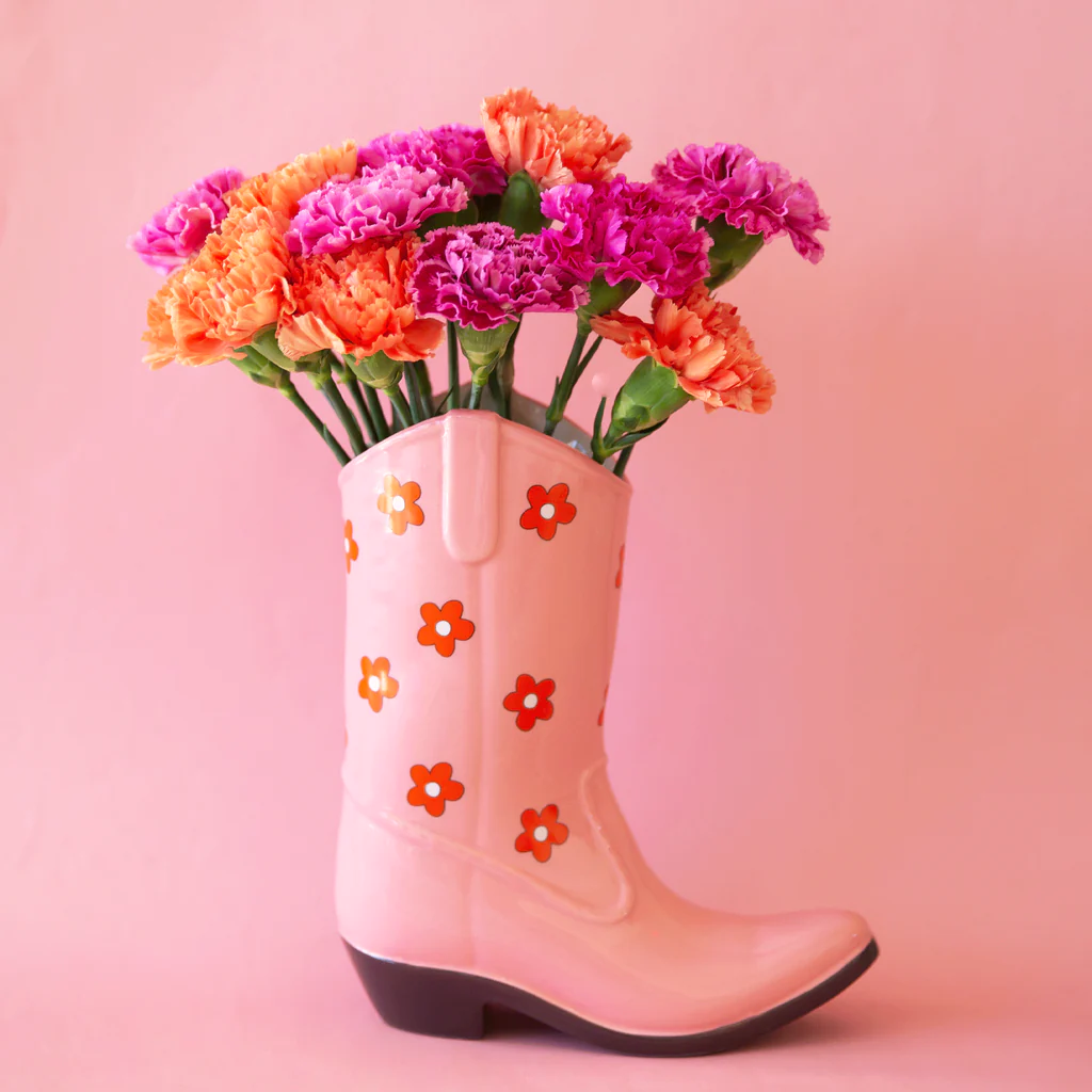 novel ceramic cowboy boot vases boot-shaped vases for flowers vases decor big perfect vessel for gifting flowers