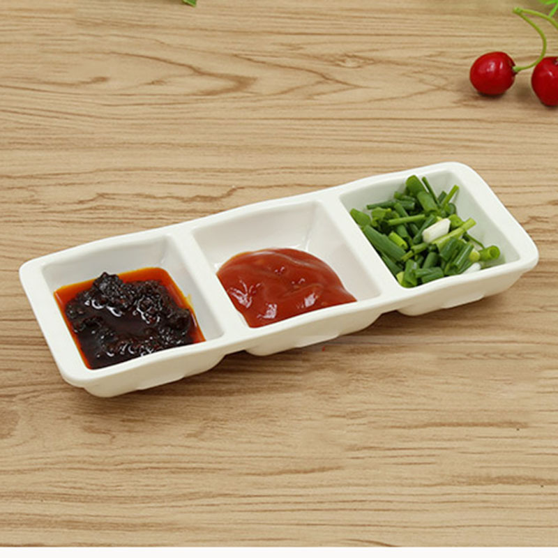 Rectangular high quality 3 Compartment Dipping Tray