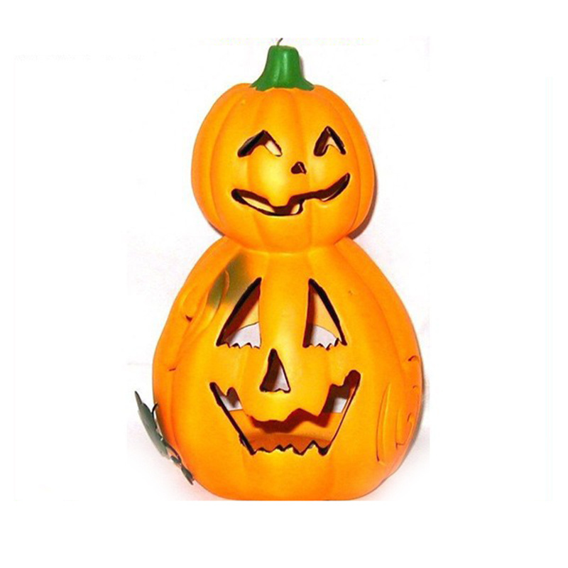 For Halloween orang double ceramic Pumpkin Candle Holder