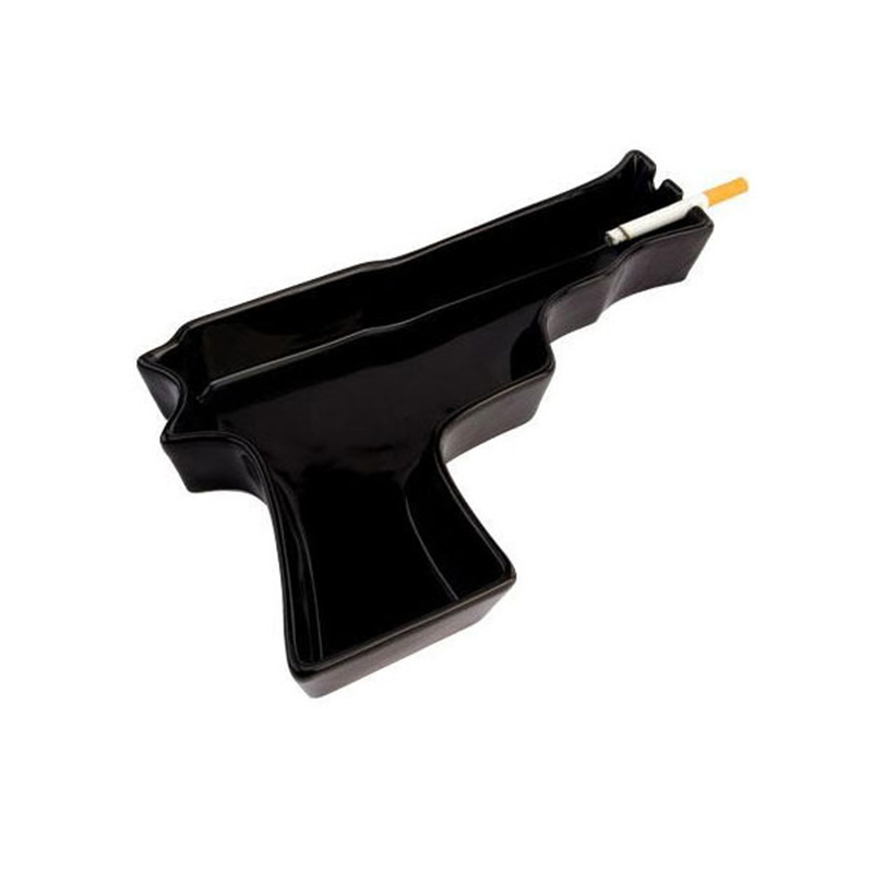 Cool black gun shaped fancy ashtray