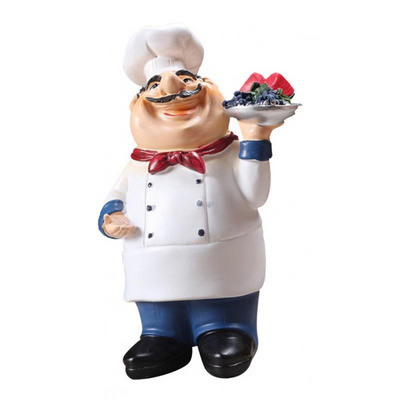 White resin kitchen decors chef figurine statue