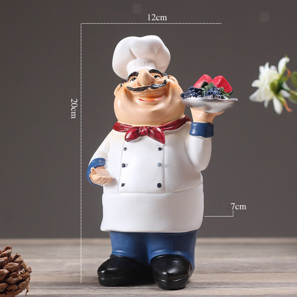 White resin kitchen decors chef figurine statue