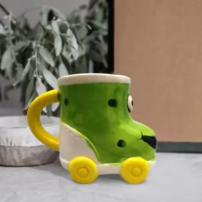 Car Shape Animal Design Ceramic Coffee Mug Animal Coffee Mug with Handle  For Kids (300 ml)