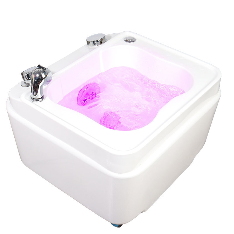 2023 Beauty Salon Movable Jet and LED Lights Foot Spa Pedicure  Bowl sink with drain