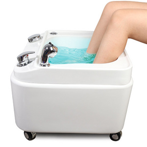 2023 Beauty Salon Movable Jet and LED Lights Foot Spa Pedicure  Bowl sink with drain