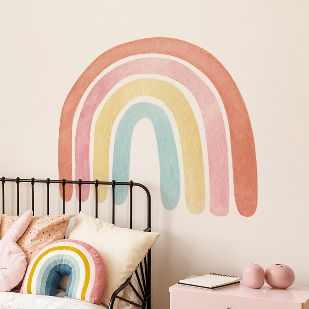 Home Decor Baby Nursery Princess Room Rainbow Heaven Wall Stickers for Girls Rooms Self Adhesive PVC Wallpaper Sticker