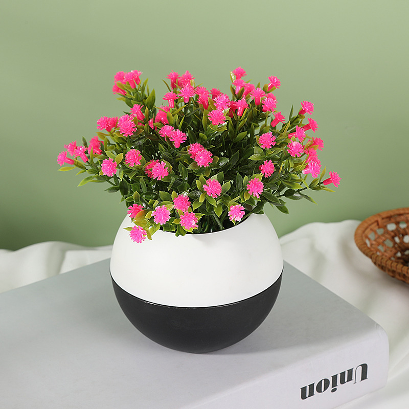 Artificial Potted Plants Modern Mini Plant Xmas Christmas Home Decorative Potted Babys Breath Flower