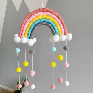 Nordic Cloud Rainbow Raindrop Wall Hangings Decoration For Kid Girls Bedroom Hanging Pendant Baby Bed Tent Hanging Toy Pendant