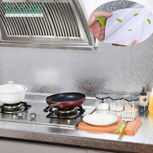 Kitchen Oil-proof Self Adhesive Stickers Stove Anti-fouling High-temperature Aluminum Foil Wallpaper Cabinet Film Contact Paper