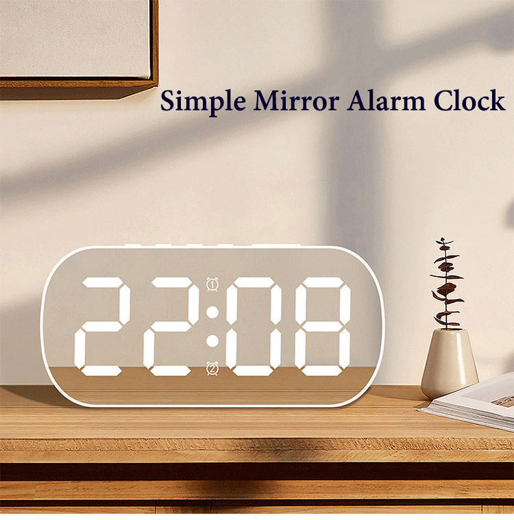 Rechargeable Digital Alarm Clock Snooze Night Mode Table Clock USB Temperature Time Display LED Clocks