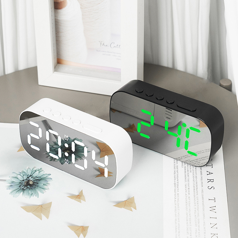 Rechargeable Digital Alarm Clock Snooze Night Mode Table Clock USB Temperature Time Display LED Clocks