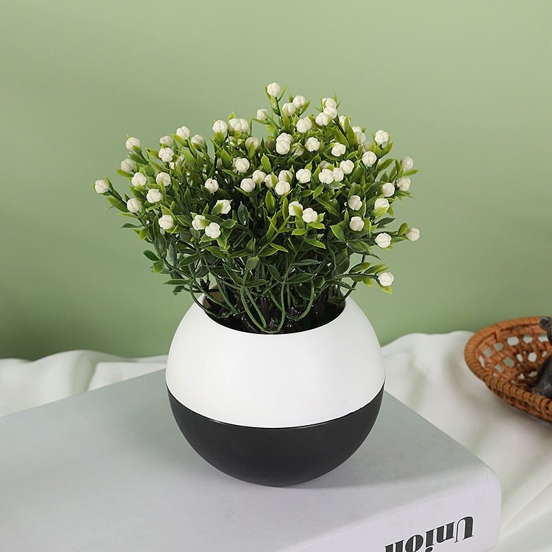 Artificial Potted Plants Modern Mini Plant Xmas Christmas Home Decorative Potted Babys Breath Flower