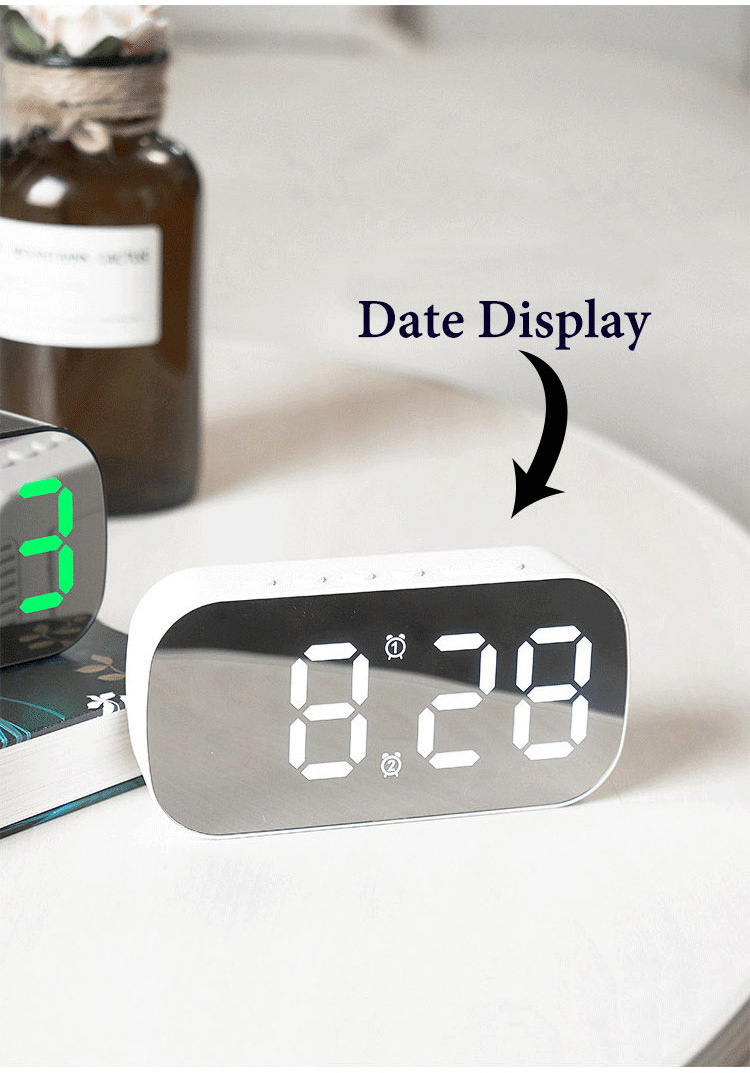 Rechargeable Digital Alarm Clock Snooze Night Mode Table Clock USB Temperature Time Display LED Clocks