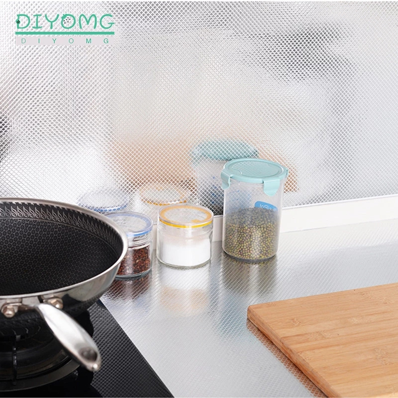 Kitchen Oil-proof Self Adhesive Stickers Stove Anti-fouling High-temperature Aluminum Foil Wallpaper Cabinet Film Contact Paper