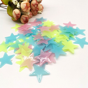 100 pcs/bag hot sale kids room decoration sticker 3cm luminous star fluorescent 3D stereoscopic moon wall sticker