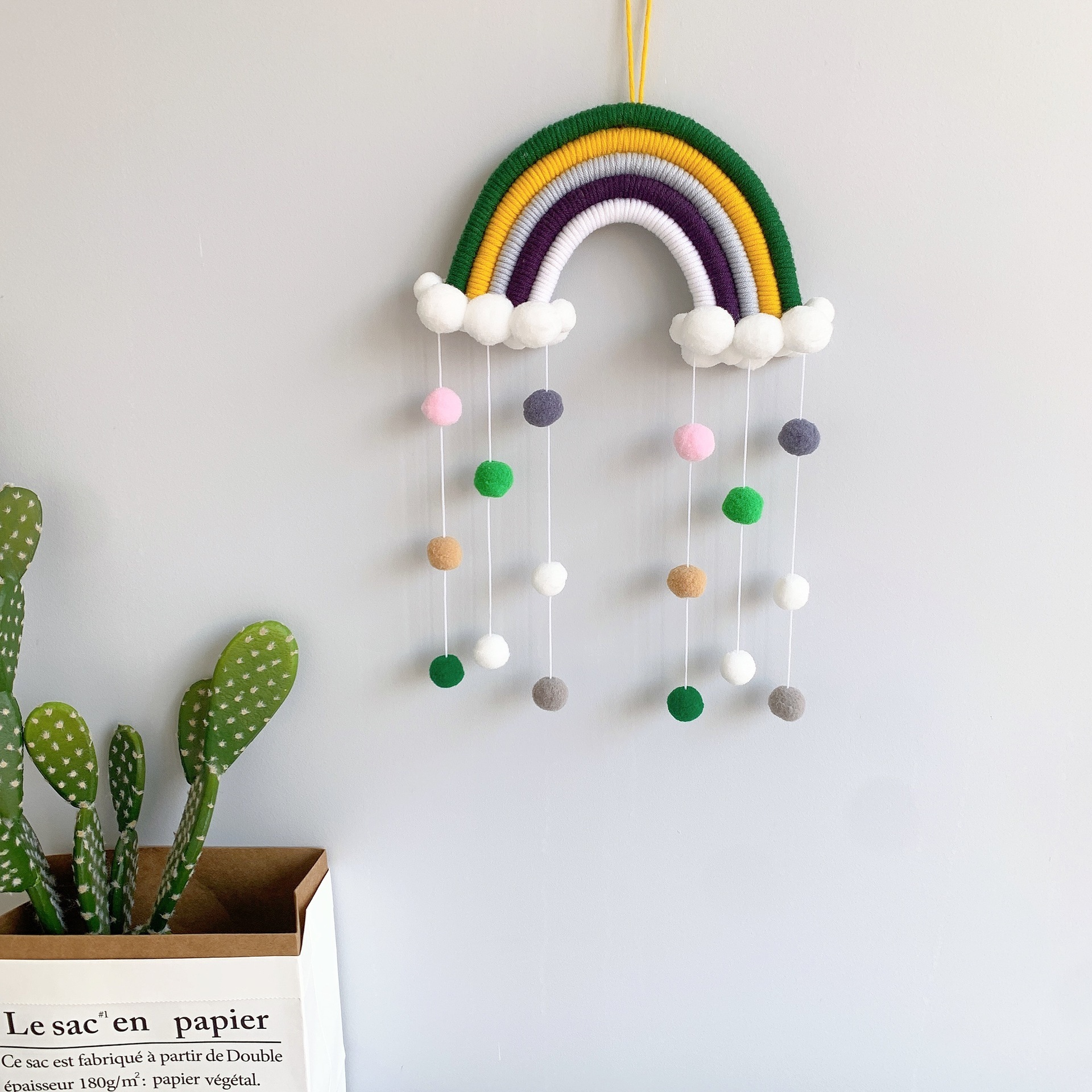 Nordic Cloud Rainbow Raindrop Wall Hangings Decoration For Kid Girls Bedroom Hanging Pendant Baby Bed Tent Hanging Toy Pendant