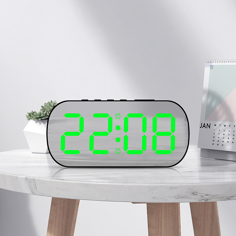 Rechargeable Digital Alarm Clock Snooze Night Mode Table Clock USB Temperature Time Display LED Clocks