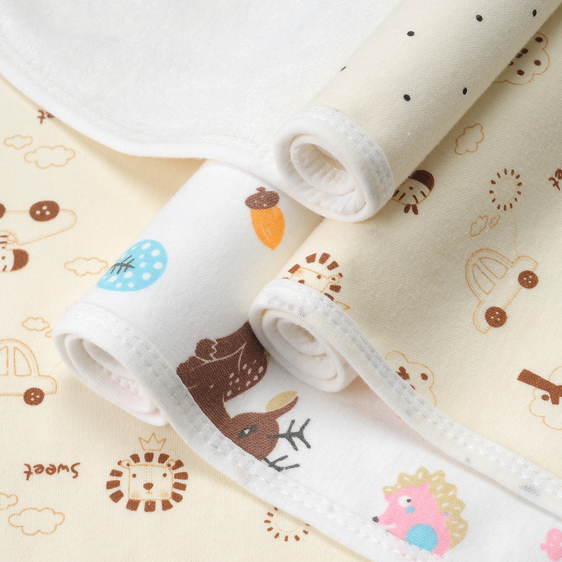 Three-layer Cotton Baby Urine Pad Diaper Changing Washable Printing Travel Baby Changing Mat Pad