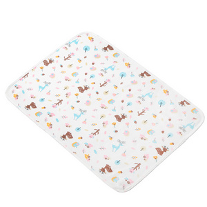 Three-layer Cotton Baby Urine Pad Diaper Changing Washable Printing Travel Baby Changing Mat Pad