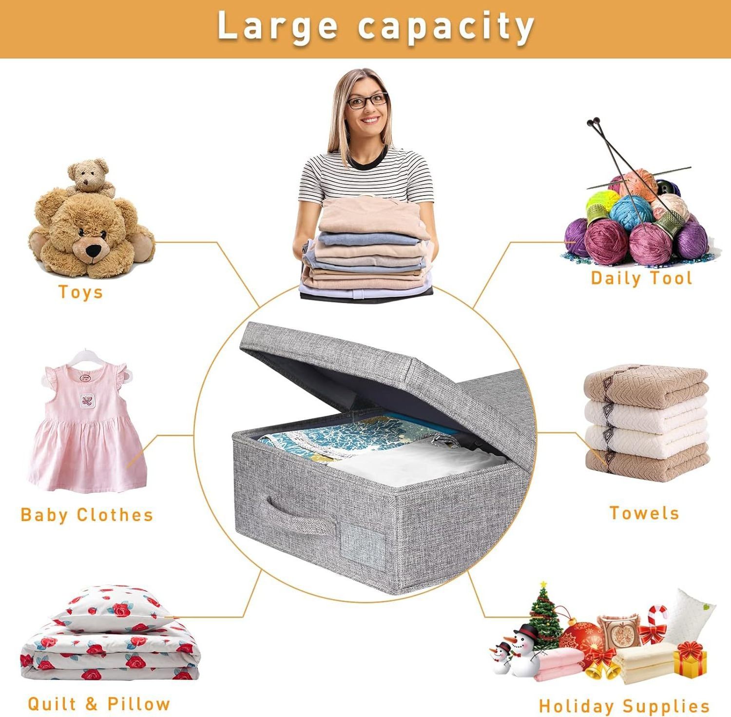 Wholesale Foldable Under Bed Storage Box Stackable Home Organizers Containers Drawer Bins Box For Clothes