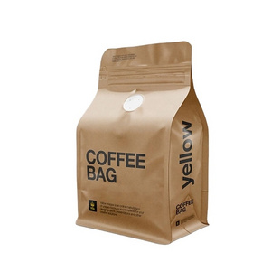 Eco Friendly Pouch Zipper Custom Printed Bag Packing Compostable Paper Biodegradable Kraft Packaging Bean Coffee Bags with Valve