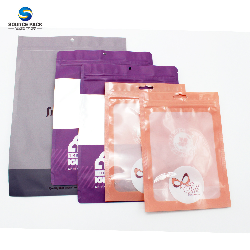 China Factory Plastic Packaging Bags For Kids Clothes Frosted Zip Lock Bags T shirt Clothing Packaging