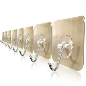 Multiple Choices Adhesive Hooks Kitchen Wall Hooks Nail Free Sticky Hangers with Stainless Hooks