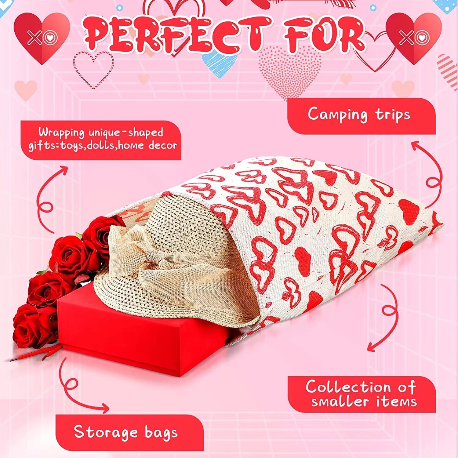 Factory Sales Cotton Linen Canvas Gift Bag Drawstring Pocket Wedding Party Valentine's Day Candy Packaging Christmas Decorations