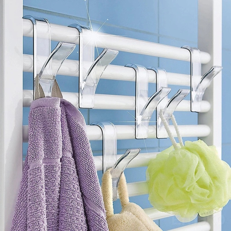 Kitchen Bathroom Hanger Clip Storage Rack Hook Towel Radiator Rail Clothes Scarf Hanger Hooks Holder