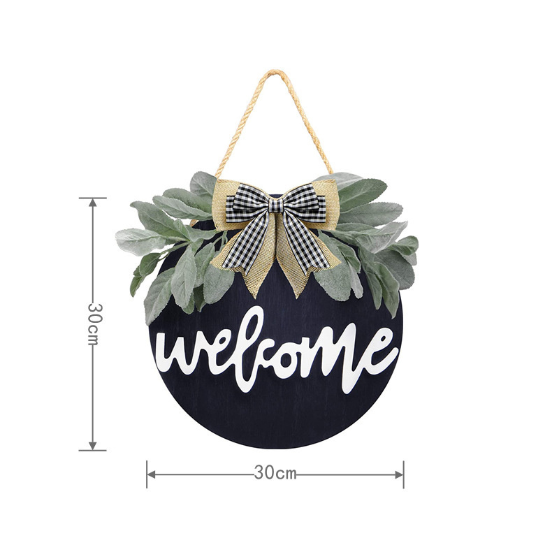 Rustic Wooden Door Decorations Wreaths Front Door Decor Hanging Front Door Welcome Sign Farmhouse Porch Sign with Flowers