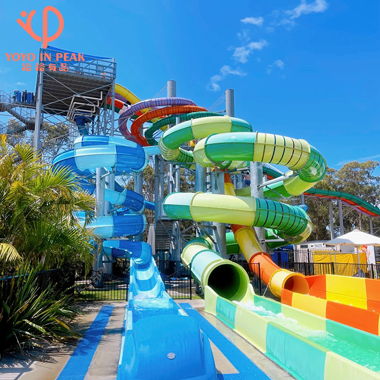 Hot Quantity Water Slide Equipment Spiral Water Freefall Open Water Slide For Sale