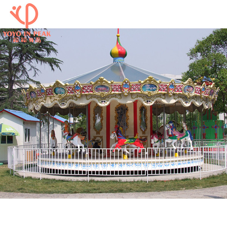 Merry Go Round Children's Amusement Equipment For Sale Electric Fiberglass Carousel Horses For Sale