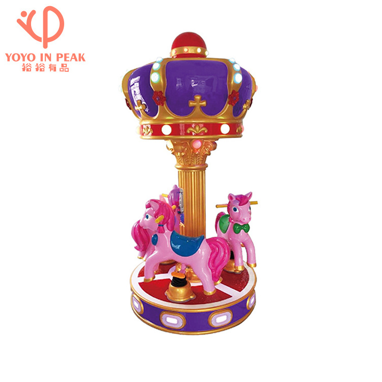 Amusement Park Miniature Carousel Horses 3-6 People Carousel Kiddie Rides Equipment Small Carousel Horse For Sale