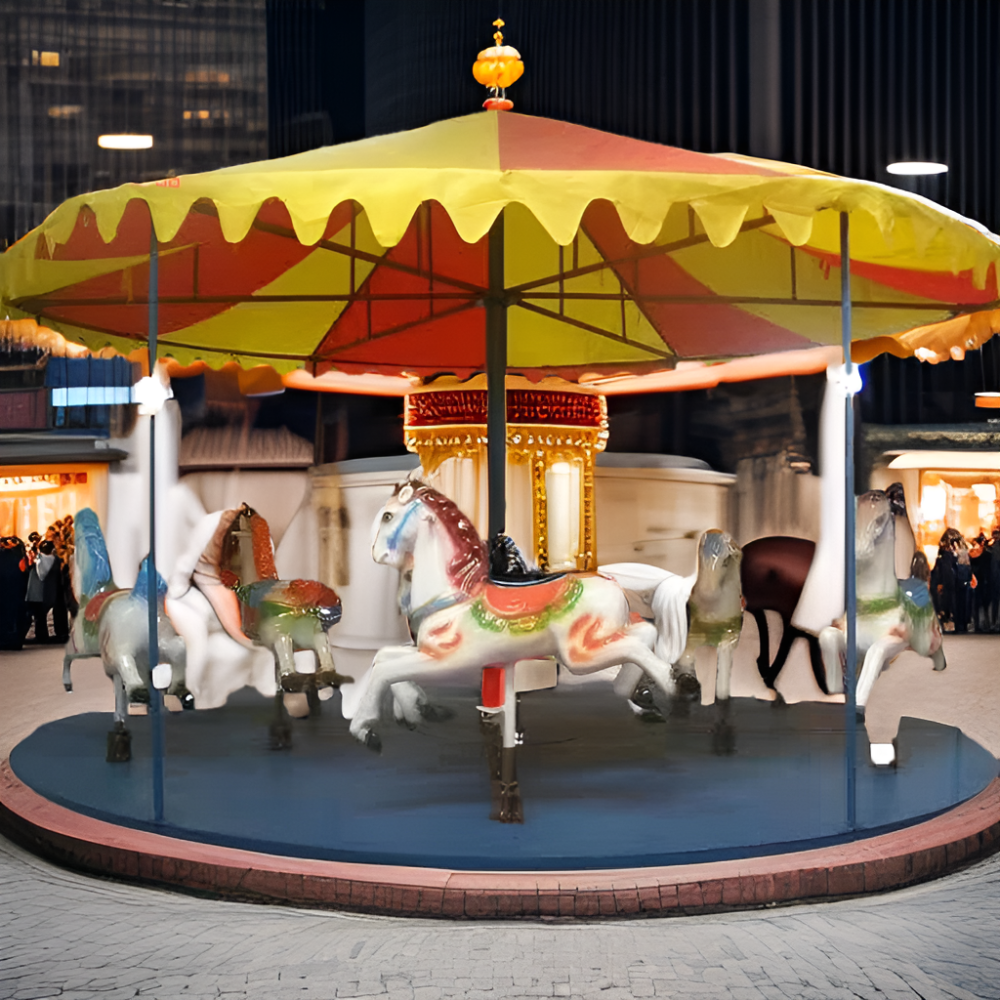 Amusement Park Rides Merry Go Round Portable Equipment Customized Trailer 12 Seats Folding Carousel Horse For Sale