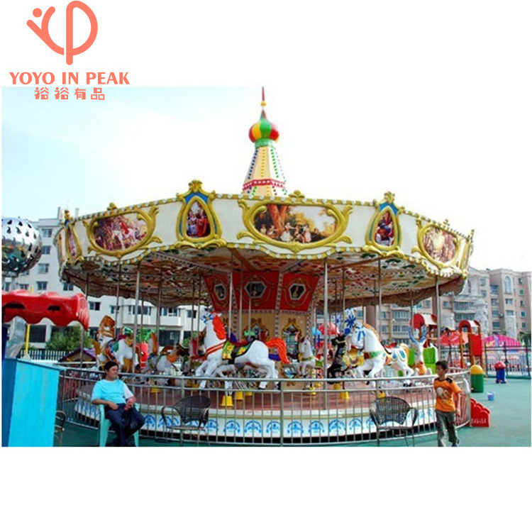 Merry Go Round Children's Amusement Equipment For Sale Electric Fiberglass Carousel Horses For Sale