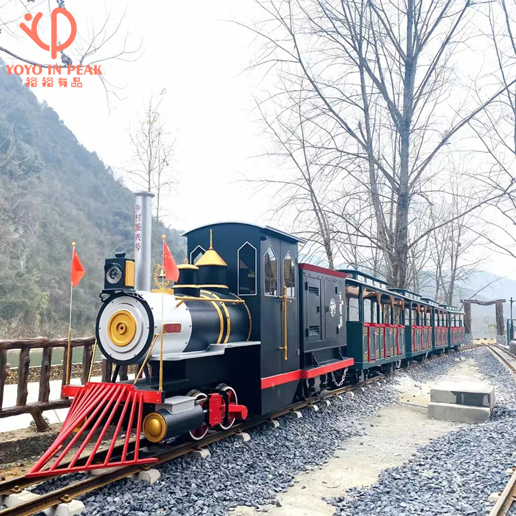 Cheap Price Amusement Park Big Train With Rail Attractions Rides Electric Mini Steam Track Train For Outdoor