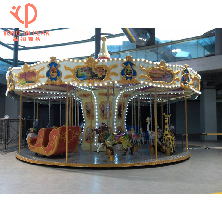 Merry Go Round Children's Amusement Equipment For Sale Electric Fiberglass Carousel Horses For Sale