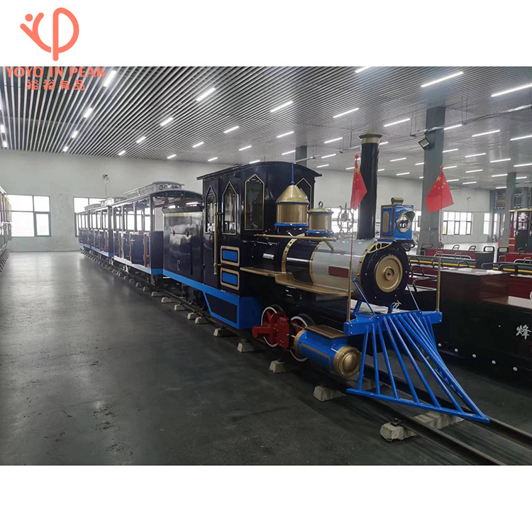 Cheap Price Amusement Park Big Train With Rail Attractions Rides Electric Mini Steam Track Train For Outdoor