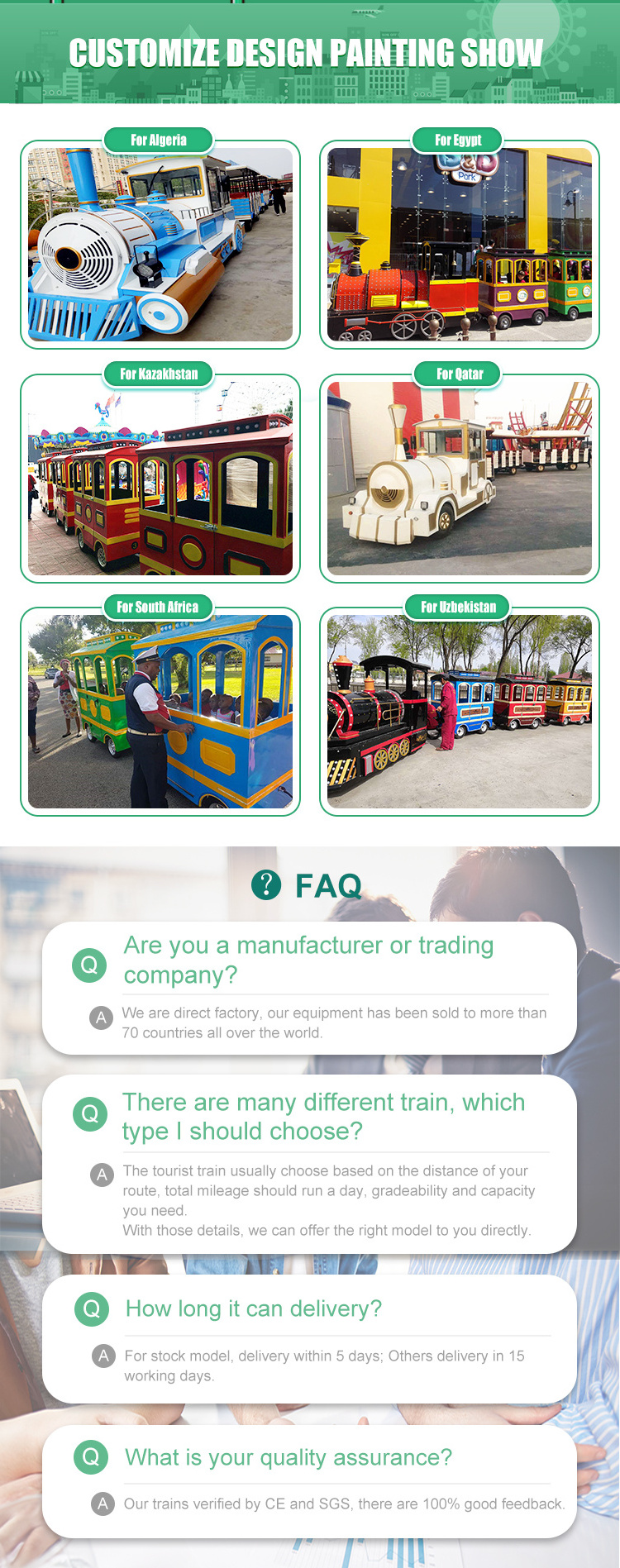 Commercial Tourist Attraction Road Trackless Train Ride Commercial Electric Train Amusement Park Manufacturer