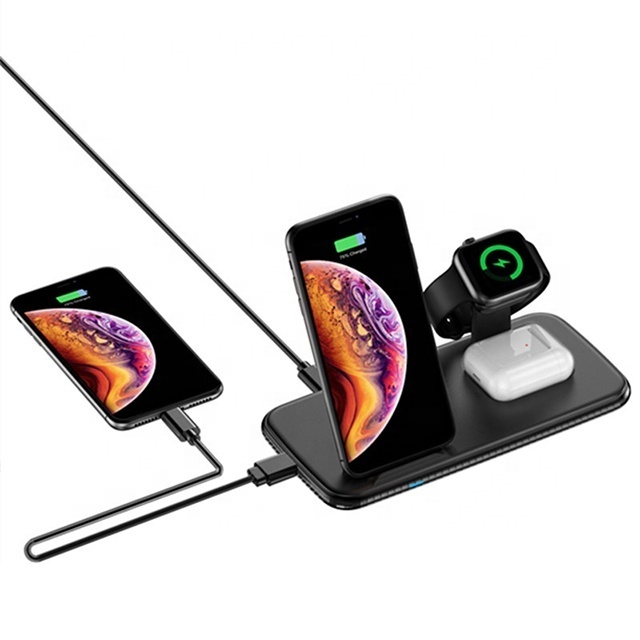 UUTEK V5 new design 4 in 1 wireless phone charger 2023 hot selling qi wireless charger fast charging 3 in 1 wireless charger