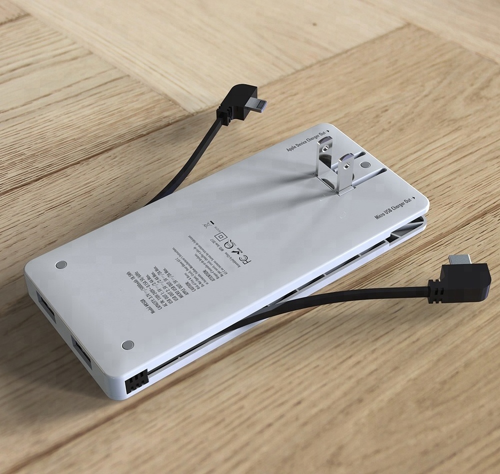 UUTEK RSQ8 5000mAh Power bank Portable Charger With Built In AC Outlet and cable Slim External Battery