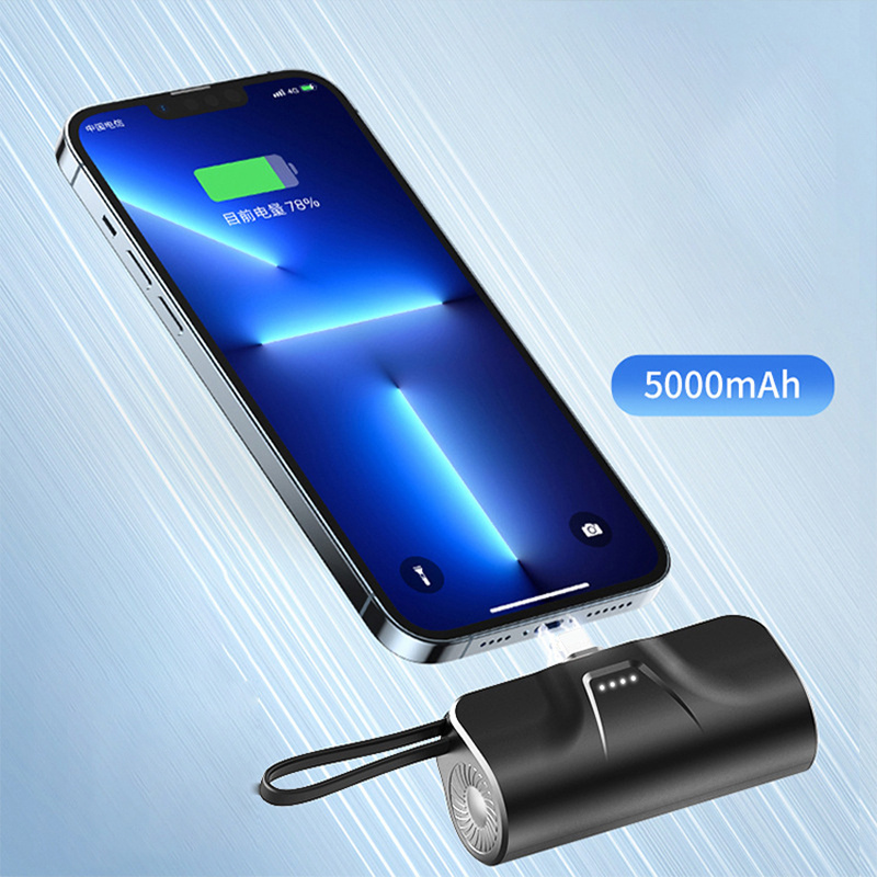 2024 new products UUTEK Built-in Cable power banks power station 5000mah for iPhone and Android smartphones mini power bank